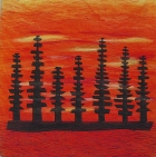 <h5>Dromore Sunset by Helen Beaven</h5><p>Sunset viewed from my father-in-law's farm. Whole cloth painted with textile paints, extra layer of batting behind the silhouette adding dimension.                                                   </p>