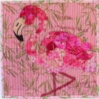 <h5>Angela Tanzania - Pink Flamingo</h5><p>Mostly in collage form , this quilt was a lot of fun to make, finding small flowers from within my stash of pink fabric

This represents Phoencopterus Ruber, found in the Caribbean, and Florida                                                                                                                                                                                                                                                                                                               </p>